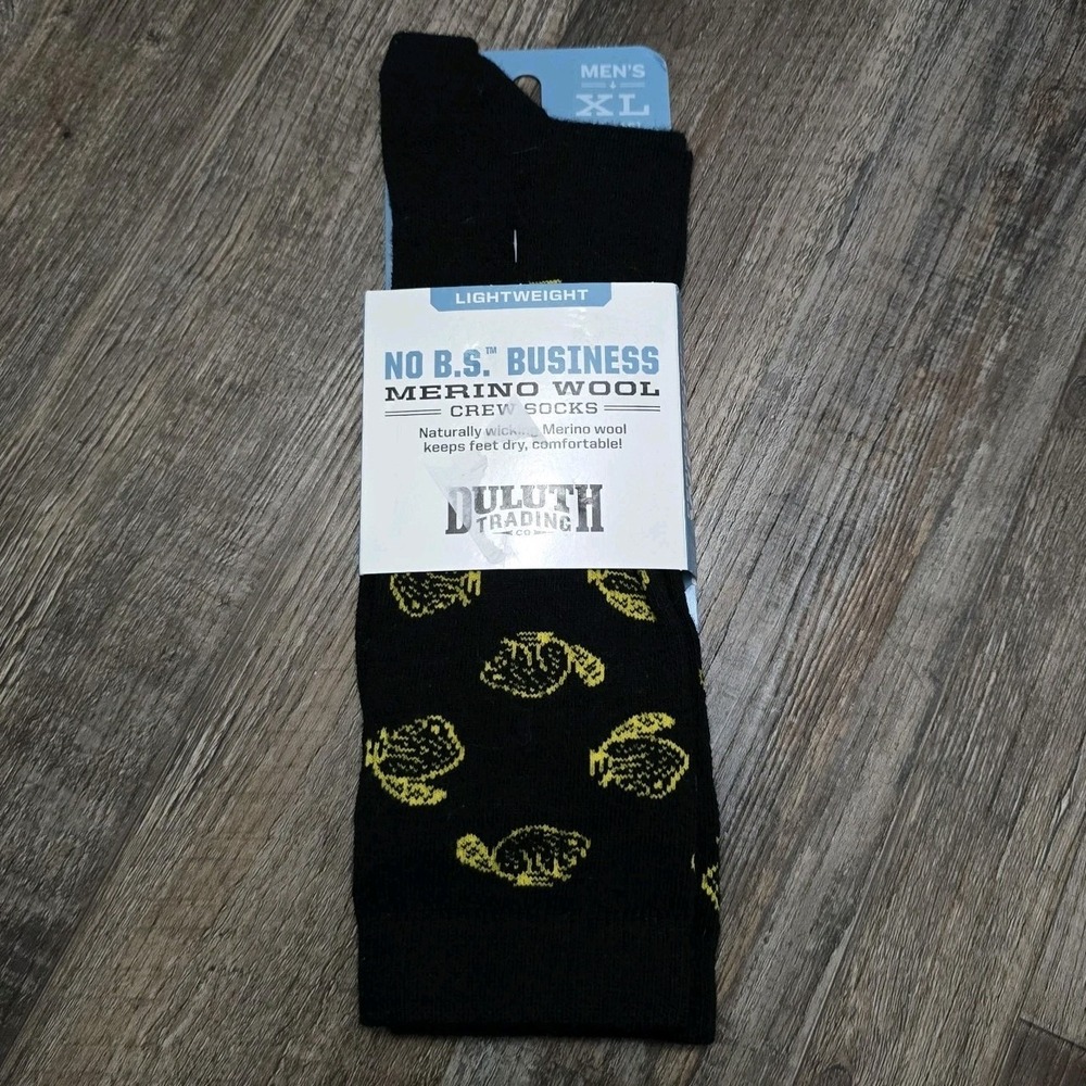 Duluth Trading Co Angry Beaver Men's Lightweight Wool Duluthed-Up Dress Socks XL